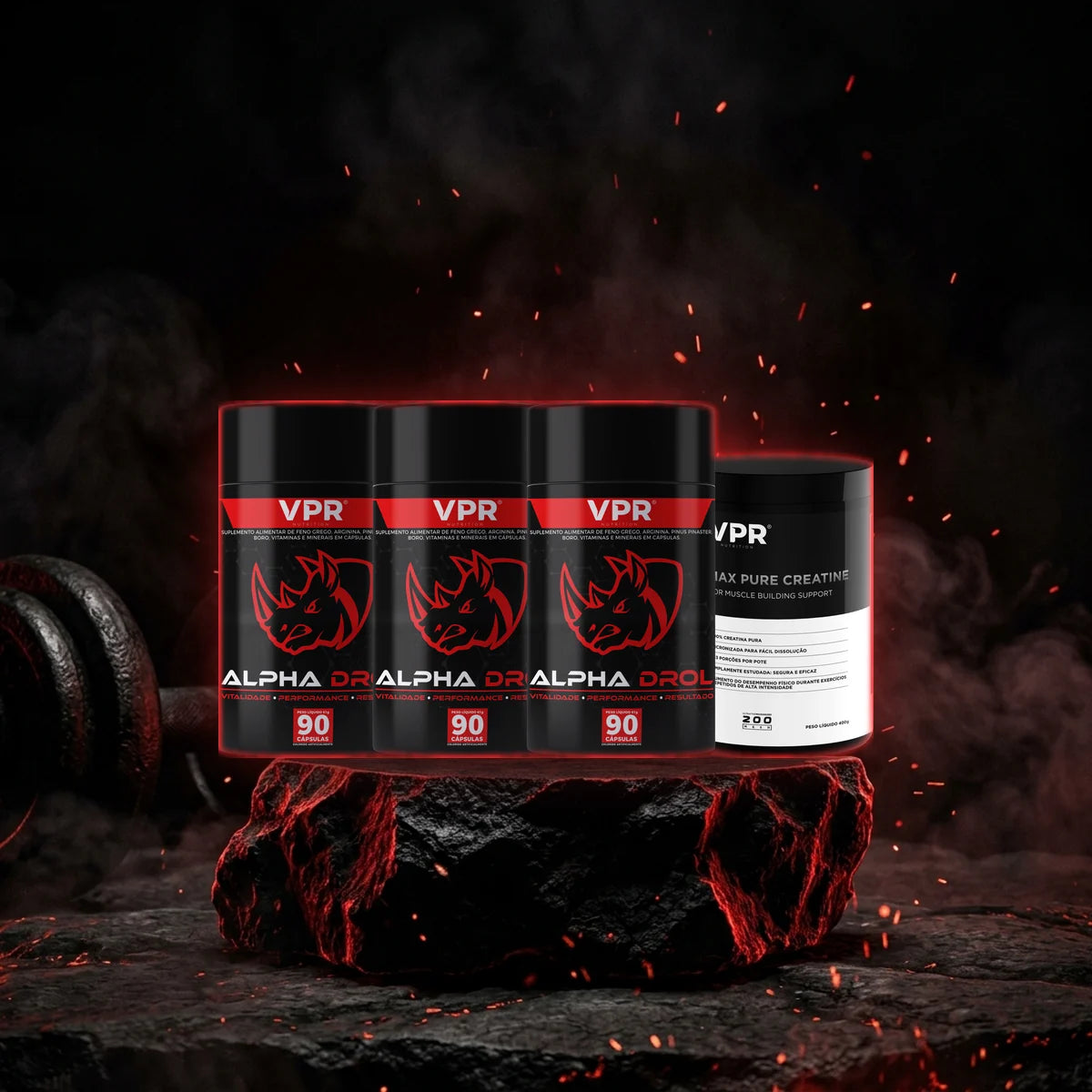 Kit 3 Alpha Drol + Creatina 400g de Brinde