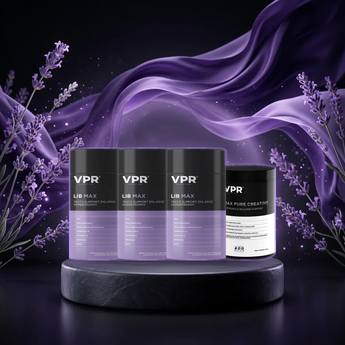 Kit 3 Lib Max Mulheres + Creatina 400g Grátis VPR Nutrition – em cena