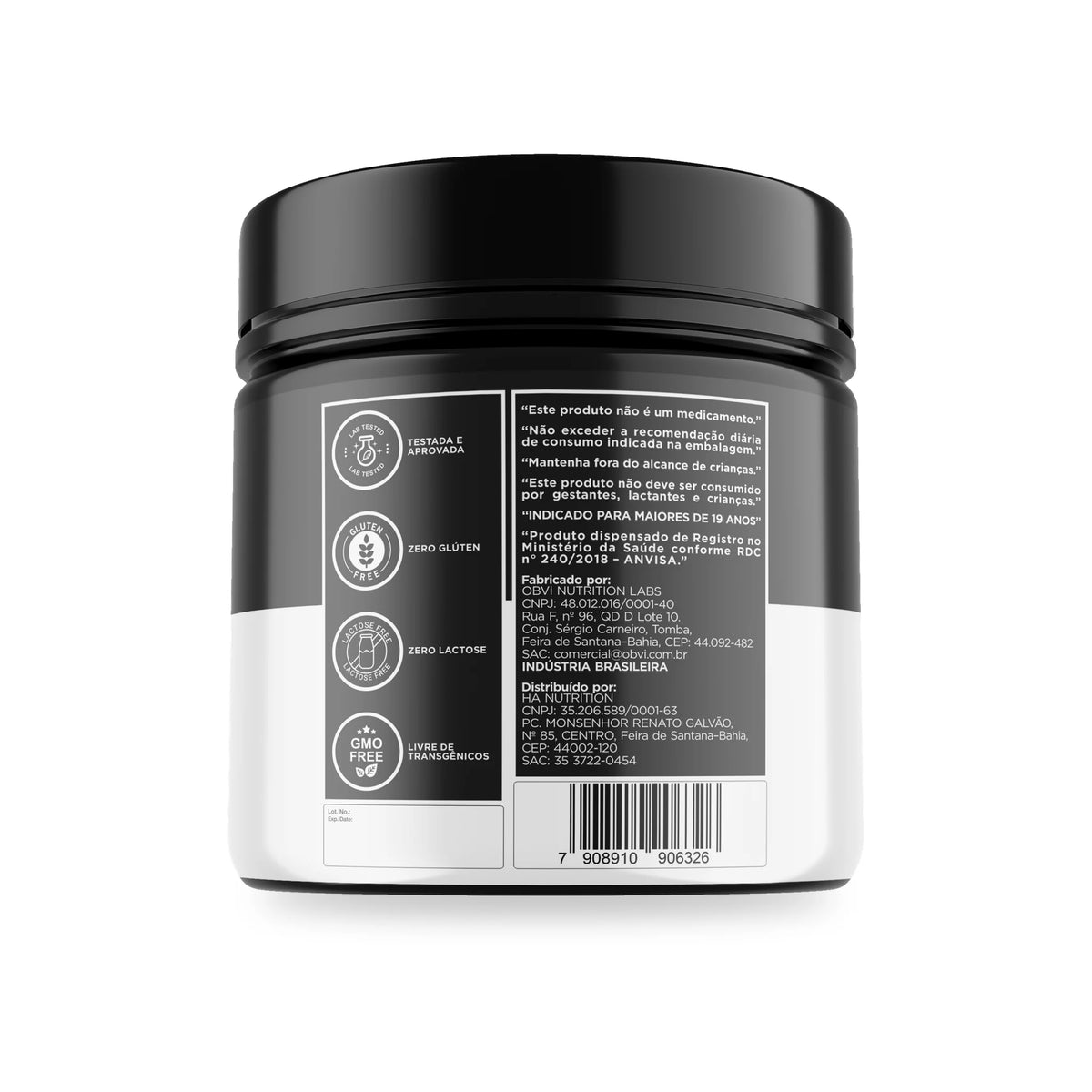 Max Pure Creatine 200g creatina monohidratada VPR Nutrition – detalhe do rótulo