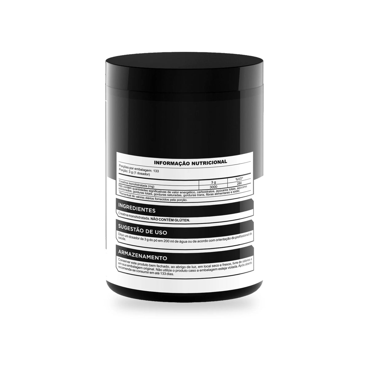 Max Pure Creatine 400g creatina monohidratada VPR Nutrition – rótulo e tabela nutricional