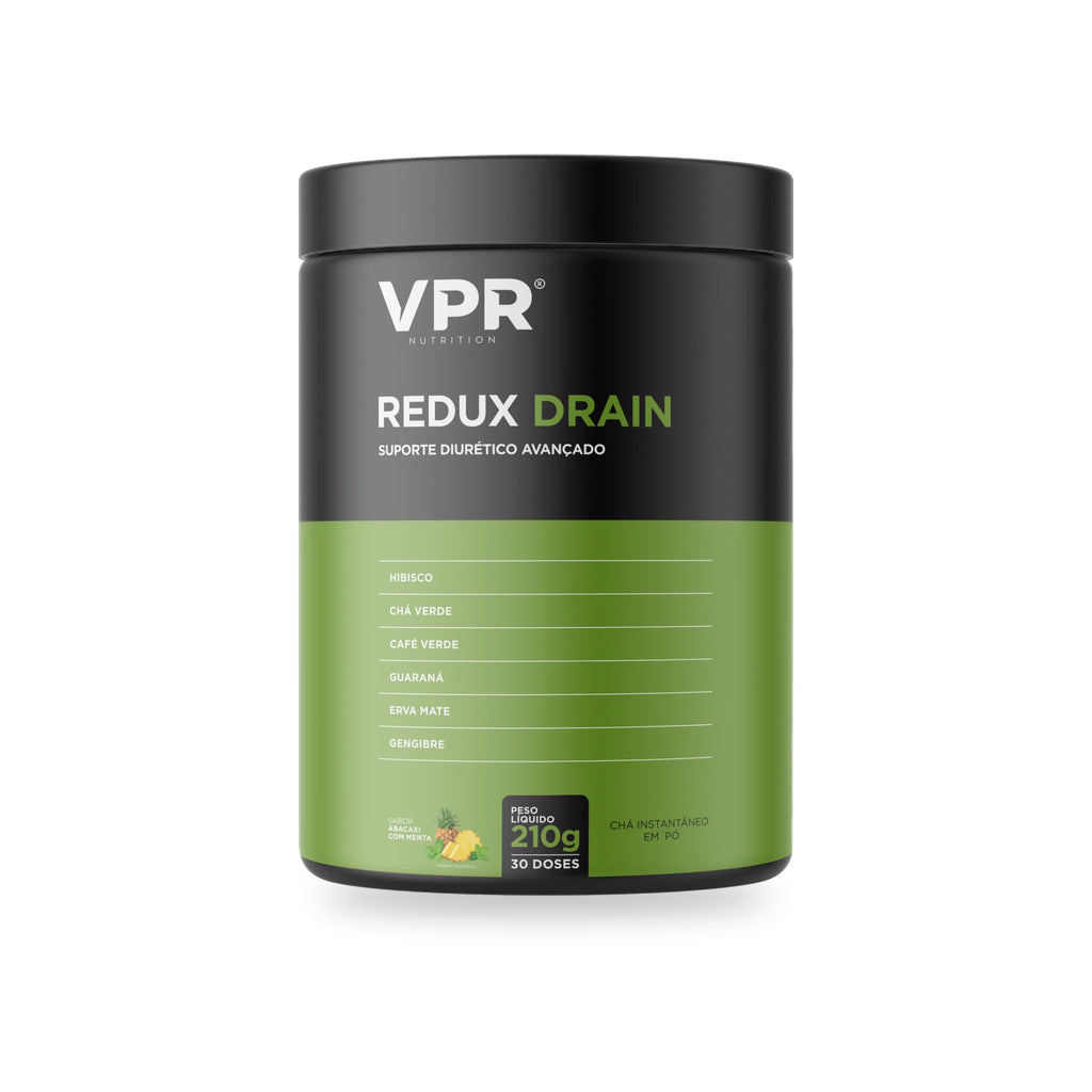 Redux Drain 210g chá em pó VPR Nutrition – Abacaxi com Menta – pote frontal