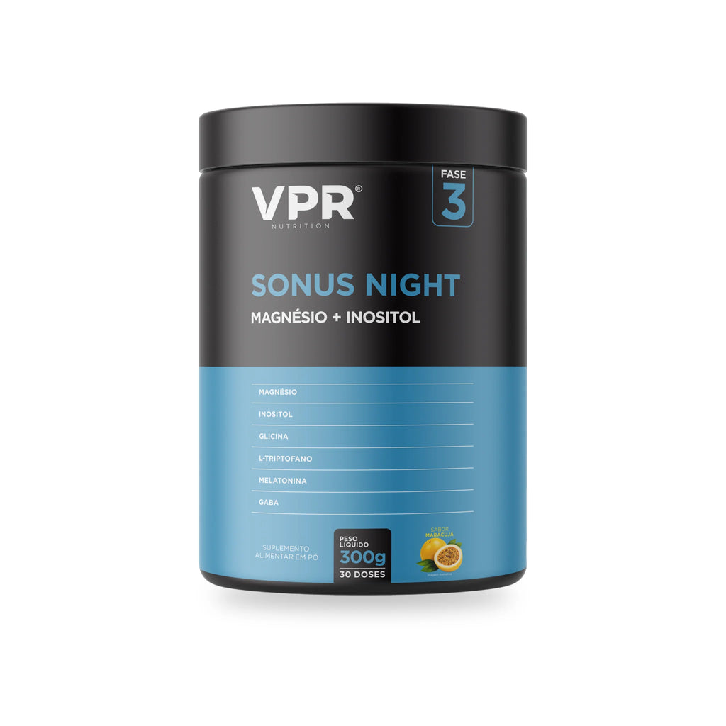 Sonus Night 300g magnésio e inositol VPR Nutrition – Maracujá – pote frontal